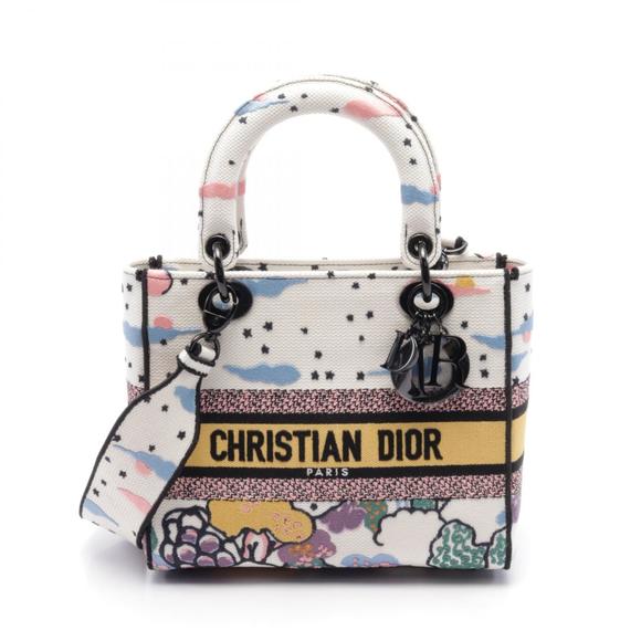 Dior Handbags - Dior Lady D-Lite Medium Handbag Bag Canvas White
